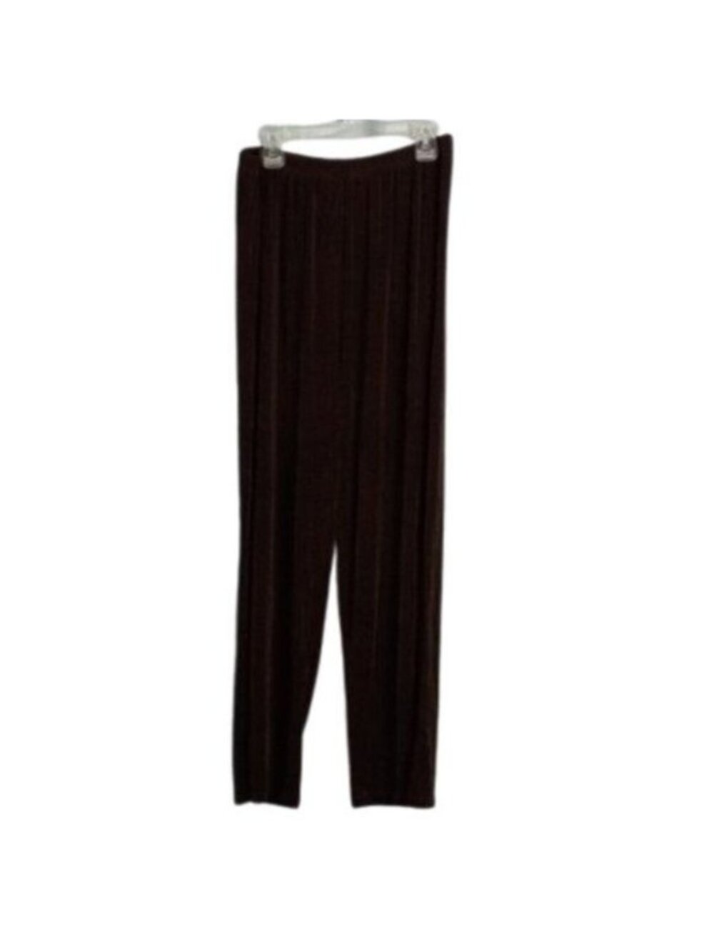 Citiknits Large Brown Pull-On Wide-Leg Pants PL Slinky Travel Knit Made In USA